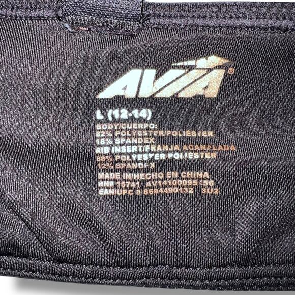 Avia Womens Sports Bra Adjustable Racerback Lightly Lined Solid Black Large - Picture 6 of 7